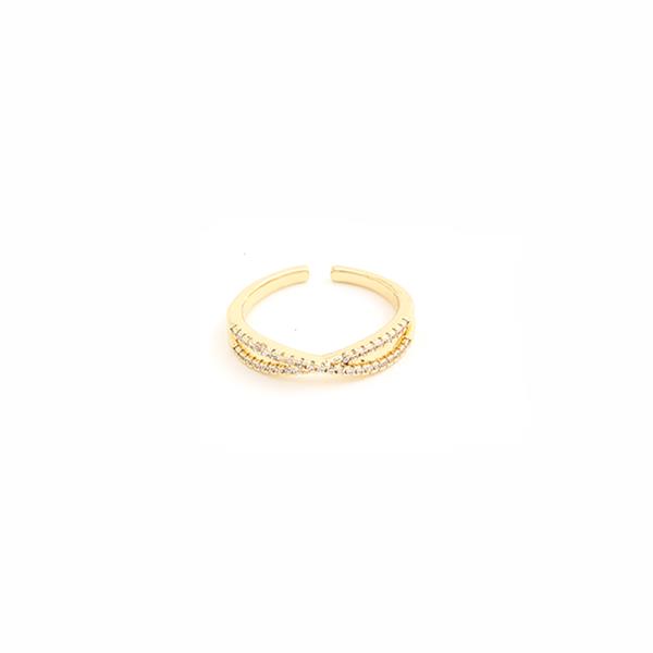 SODAJO GOLD DIPPED CZ ADJUSTABLE RING