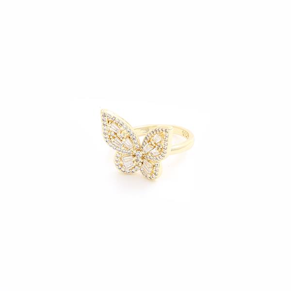 SODAJO GOLD DIPPED CZ BUTTERFLY RING