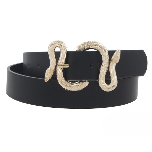 TEXTURED SNAKE WRAP BUCKLE BELT