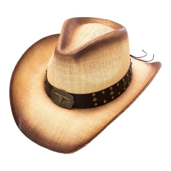 WESTERN STYLE FAUX LEATHER BAND COWBOY HAT