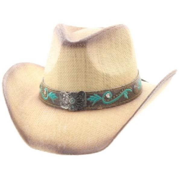 WESTERN STYLE FAUX LEATHER BAND COWBOY HAT
