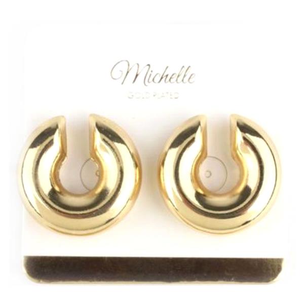 GOLD PLATED GOLD DONUT CUFF EARRING