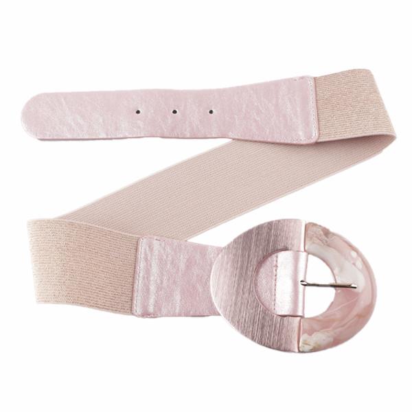 ACRYLIC METAL OVAL BUCKLE ELASTIC BELT