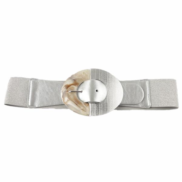 ACRYLIC METAL OVAL BUCKLE ELASTIC BELT