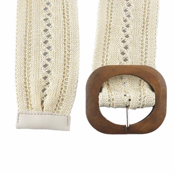 WOOD BUCKLE CROCHET BELT