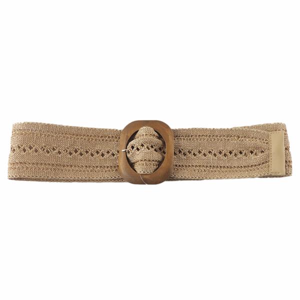 WOOD BUCKLE CROCHET BELT