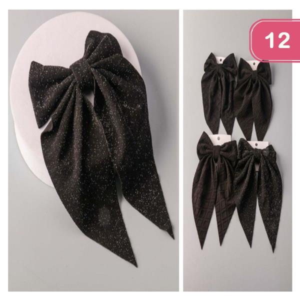 TEXTURED WIDE POINTED BOW CLIP (12 UNITS)