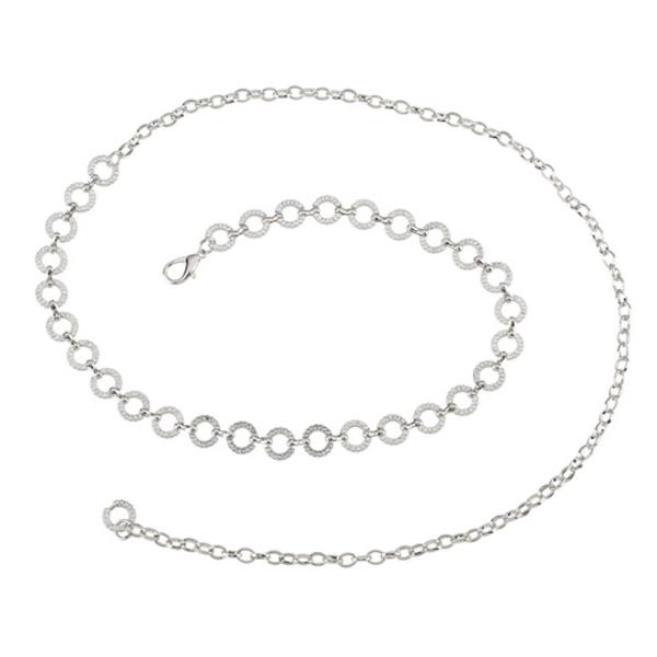 RHINESTONE ROUND CHAIN BELT