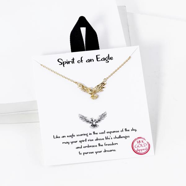 18K GOLD RHODIUM DIPPED SPIRIT OF AN EAGLE NECKLACE