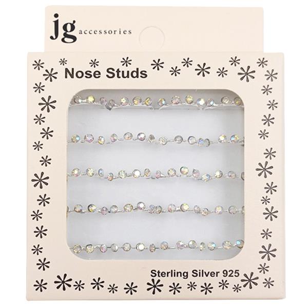 CZ STERLING SILVER NOSE HOOP SET