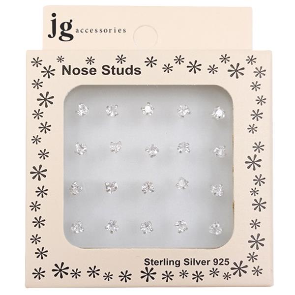 CZ STERLING SILVER NOSE STUD SET