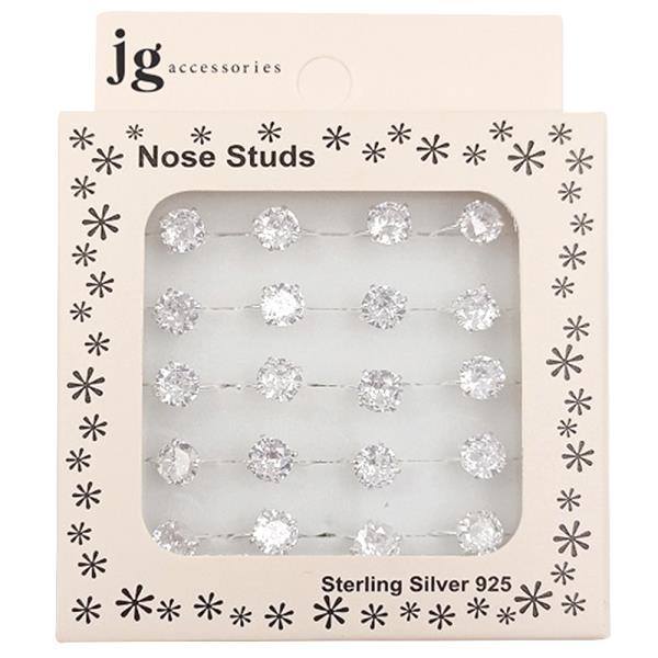 CZ STERLING SILVER NOSE RING SET