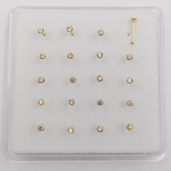 CZ STERLING SILVER NOSE STUD SET