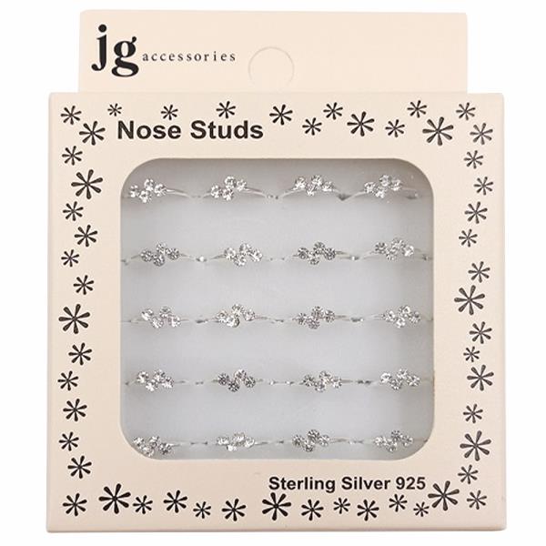 CZ STERLING SILVER NOSE RING SET