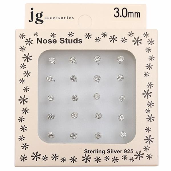 CZ STERLING SILVER NOSE STUD SET