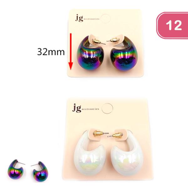 CHUNKY TEARDROP EARRING (12 UNITS)