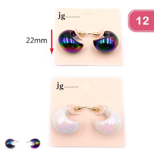 CHUNKY TEARDROP EARRING (12 UNITS)