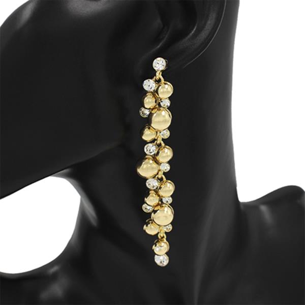 RHINESTONE PEARL DROP EARRING