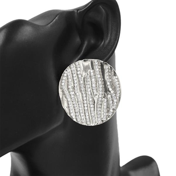 WIDE AB RHINESTONE ROUND POST EARRING