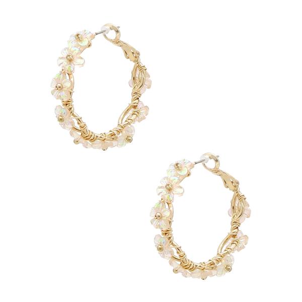 FLOWER HOOP EARRINGS
