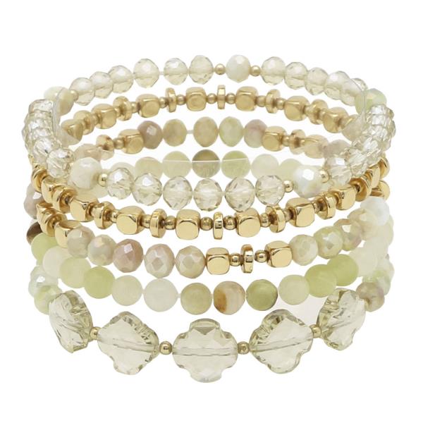 MULTI MIXED BEAD STRETCH BRACELET SET