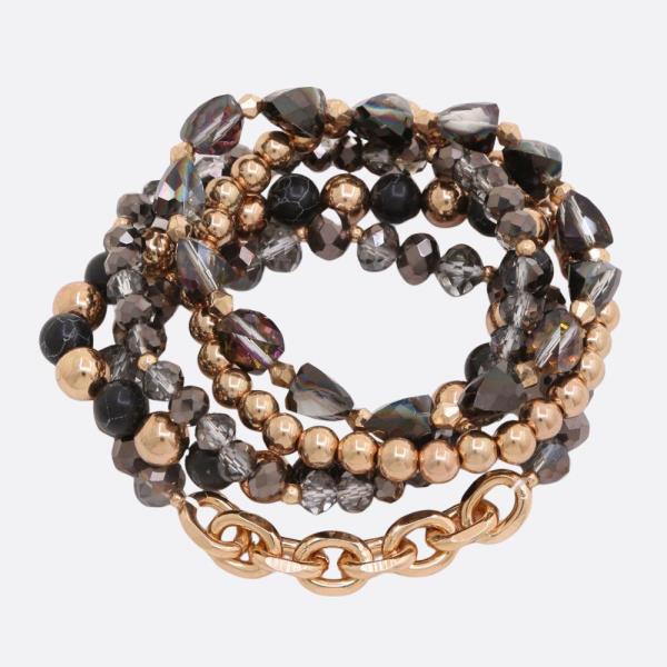 MULTI MIX BEAD STRETCH BRACELET SET