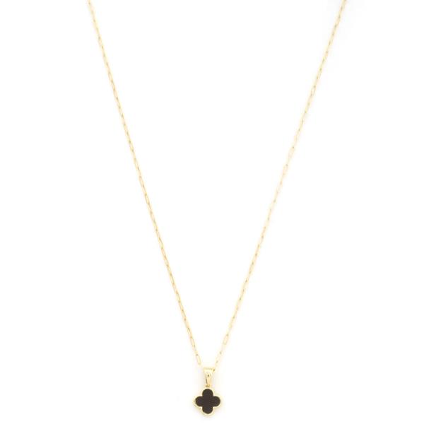 SODAJO CLOVER CHARM GOLD DIPPED NECKLACE