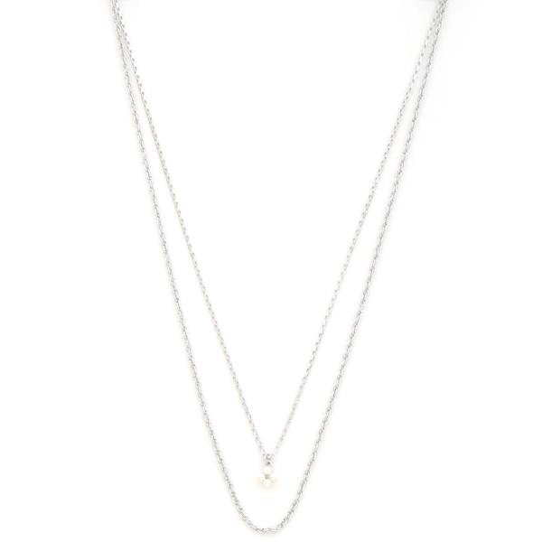 SODAJO DAINTY FLOWER GOLD DIPPED LAYERED NECKLACE
