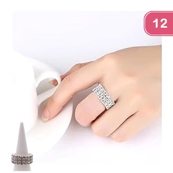 RHINESTONE LAYERED RING (12 UNITS)