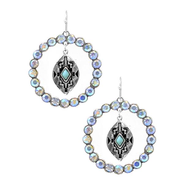 WESTERN HAND CRAFT RHINESTONE EARRING