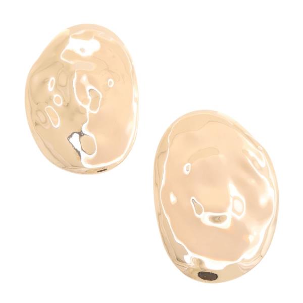 METAL OVAL POST EARRING