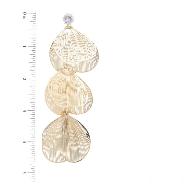 LINED PETAL DANGLE EARRING