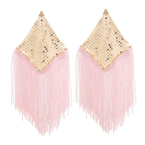 SOFT METAL COLOR TASSEL EARRING