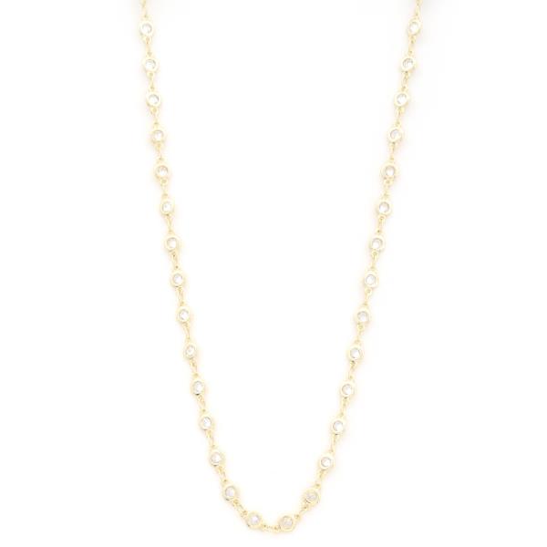 SODAJO CZ ROUND GOLD DIPPED NECKLACE