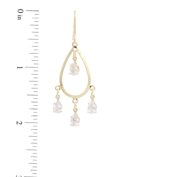 SODAJO CZ TEARDROP GOLD DIPPED EARRING