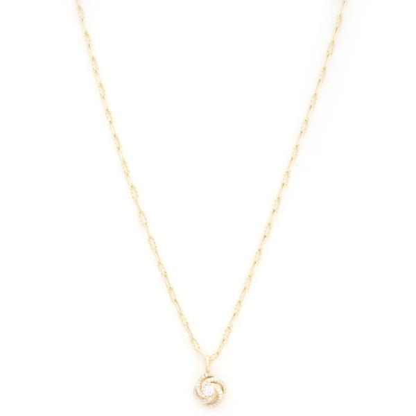 SODAJO CZ CHARM GOLD DIPPED NECKLACE