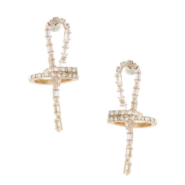 SODAJO CZ METAL GOLD DIPPED EARRING