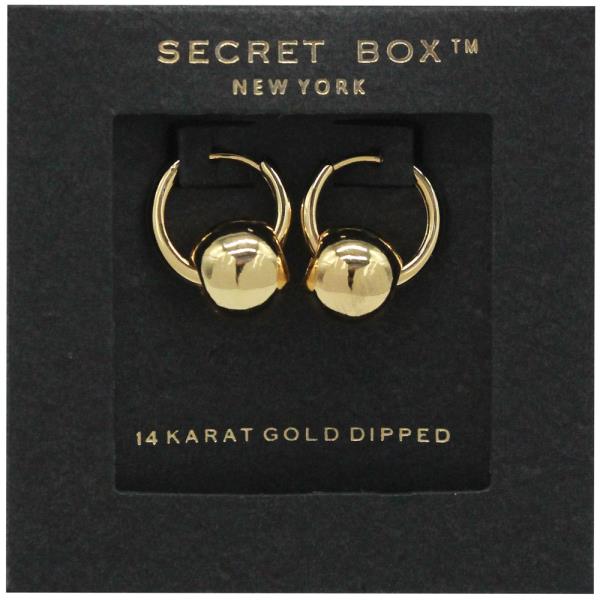 SECRET BOX GOLD DIPPED DUMBBELL EARRING