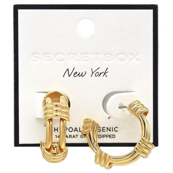 SECRET BOX GOLD DIPPED BOLD ROPE EARRING