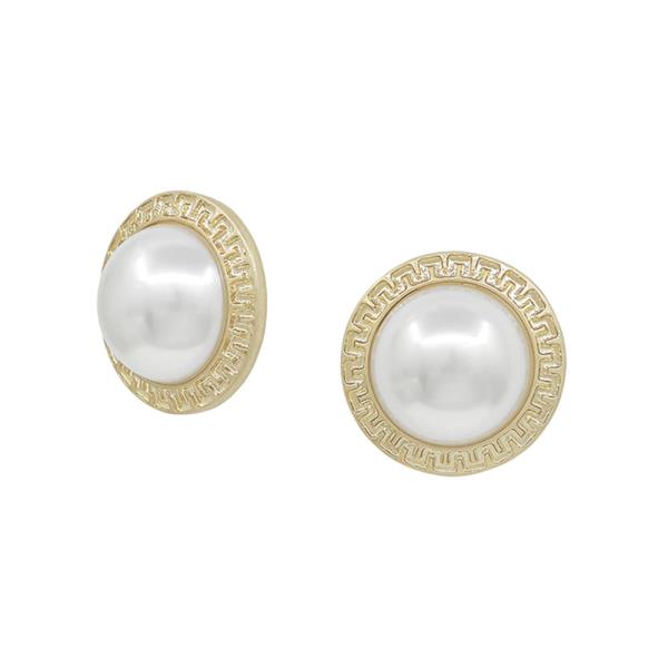 PEARL TEXTURED METAL ROUND STUD ER