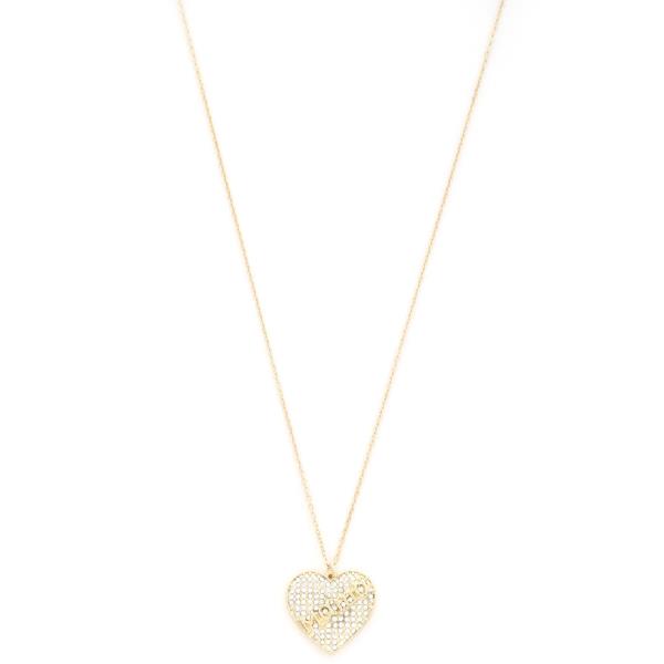 MAMA HEART RHINESTONE PENDANT NECKLACE