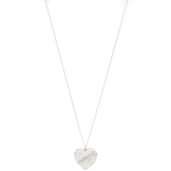 MAMA HEART RHINESTONE PENDANT NECKLACE