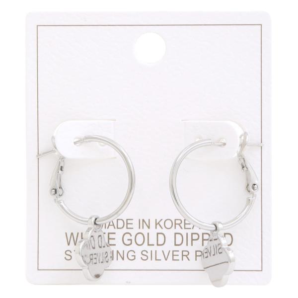 CLOVER CHARM HOOP GOLD DIPPED EARRING