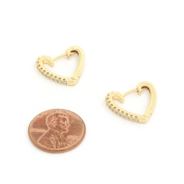 HEART CZ GOLD DIPPED EARRING