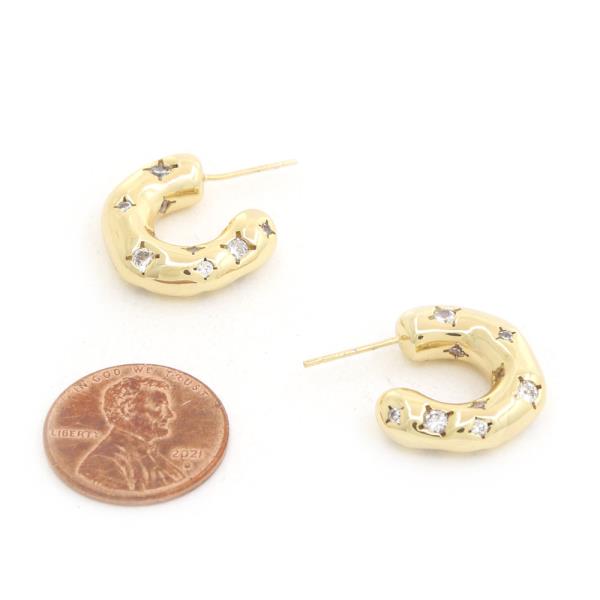 CZ OPEN CIRCLE GOLD DIPPED EARRING