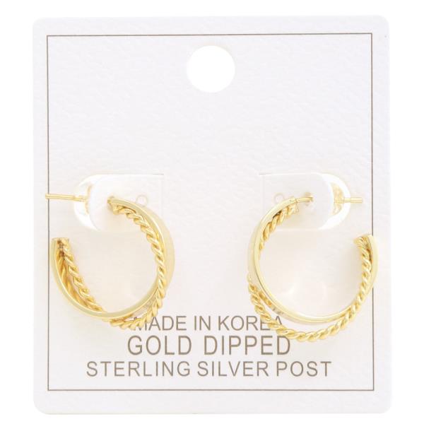 DOUBLE HOOP GOLD DIPPED EARRING
