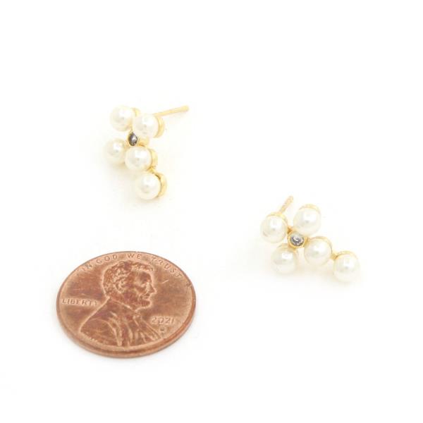 CROSS PEARL BEAD GOLD DIPPED EARRING