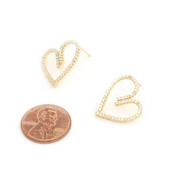 HEART CZ GOLD DIPPED EARRING