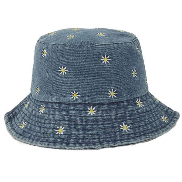 DENIM DAISY BUCKET HAT