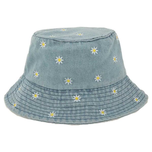 DENIM DAISY BUCKET HAT